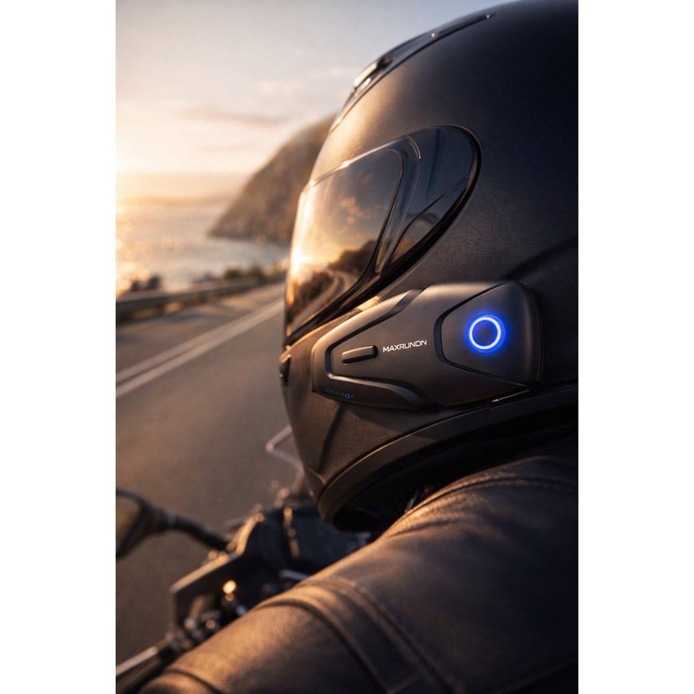 Interkom do prilby pre motocyklistu s režimom Full Duplex a komunikáciou až pre 2 používateľov