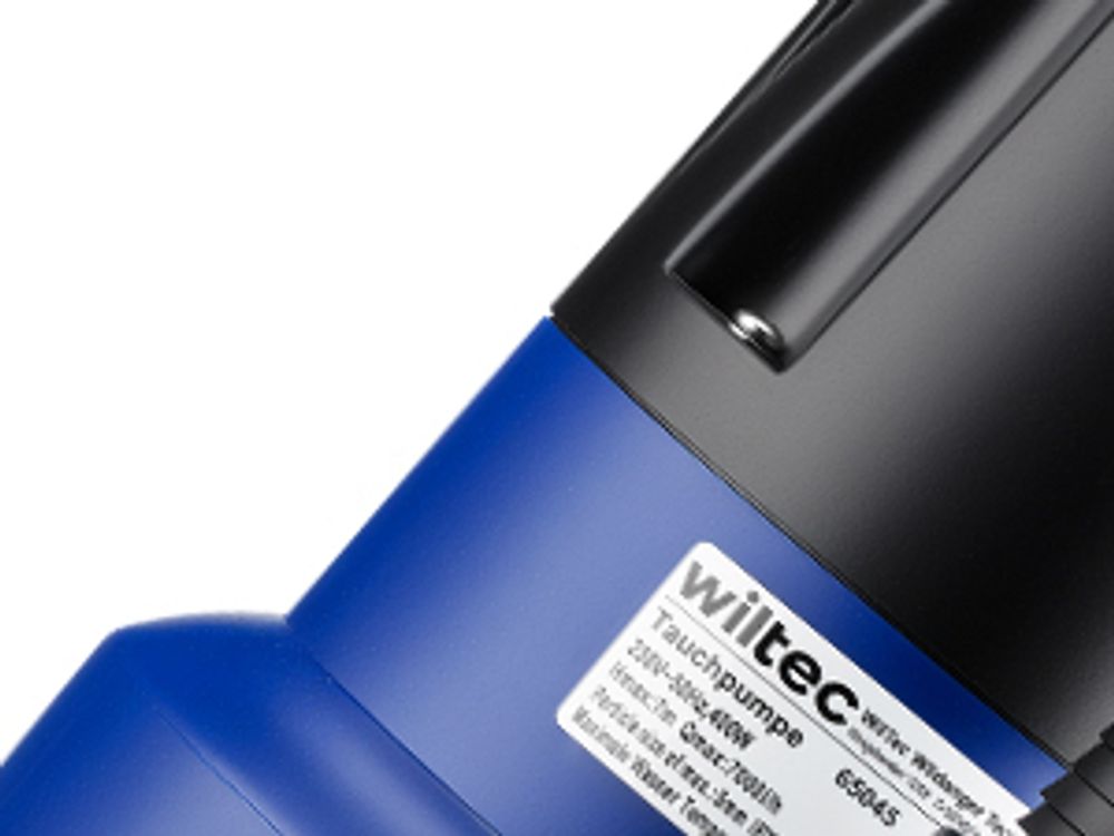 Wiltec Tauchpumpe 400 W, Schmutzwasserpumpe mit max. Fördermenge 7000 l/h, Pumpe zum Absaugen von Wasser max. Förderhöhe 7 m, Flachsaugpumpe für Keller