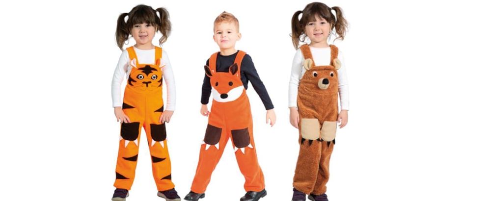 Tierkostüm Fuchs für Kinder Latzhose Waldtier Karneval Verkleidung Spielhose Kostüm Kinderkostüm (98)