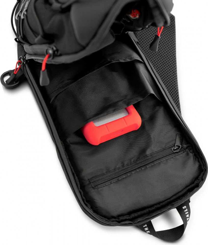 Diablo Umhängetasche Schulterrucksack Brusttasche USB-Anschluss Anti-Diebstahl Zahlenschloss für Reißverschluss 11 Taschen Wasserdicht Farbe: Schwarz