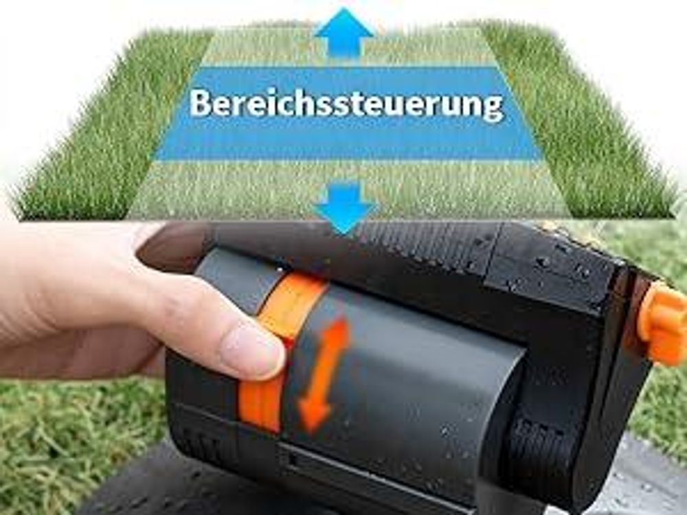 Diivoo Mini Turbo Oszillierender Rasensprenger 16 Düsen Gartensprinkler mit Schnellanschluss und Basis Wassersprinkler Einstellbare Breite Reichweite