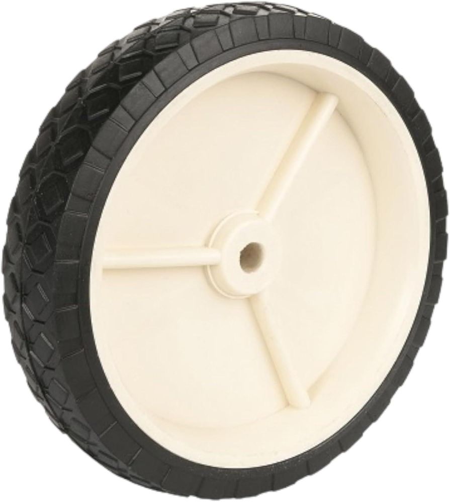 DOMINO Rasenmäherrad 200mm 50kg | Universal-Mährad für Handgeführte Gartenrasenmäher | Kunststoffrad mit Gummireifen | Cremefarben |Klassisches Design