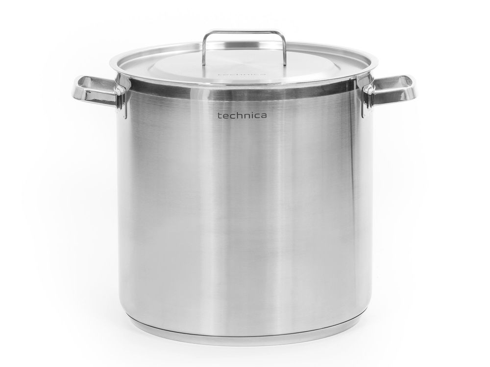TECHNICA Hoher Topf 21,2L | 30 cm | Edelstahldeckel | Edelstahl Induktion Kochtopf