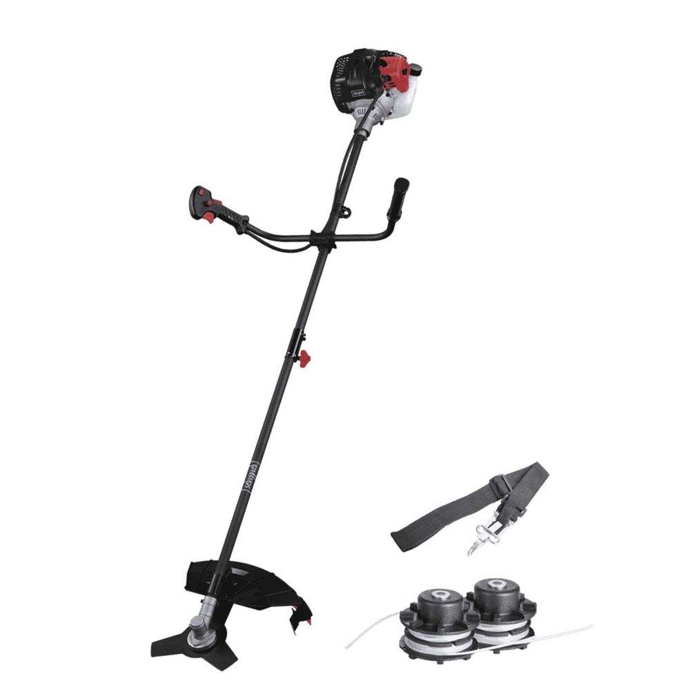 Scheppach Benzin-Motorsense BCH3300-100PB | 1,22 PS| 2in1 | Freischneider | Rasentrimmer | Schnittbreite: 430/255mm |  Anti-Vibration | Länge 150cm