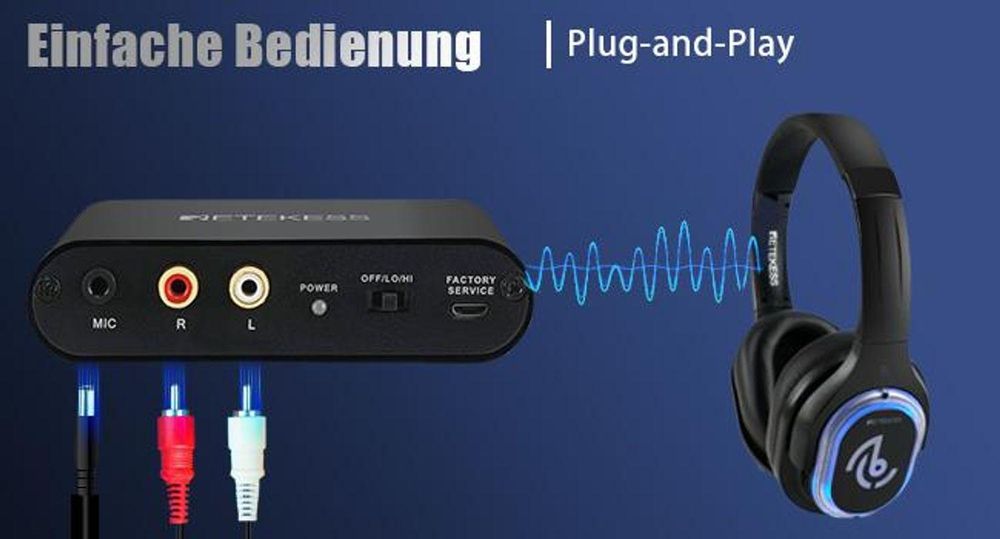 Retekess TA004 Silent Disco Starter Kit, Kabellose Kopfhörer für Fernseher, 3 Kanäle, 200 m Reichweite, Silent-Disco-Kopfhörerset für Partys