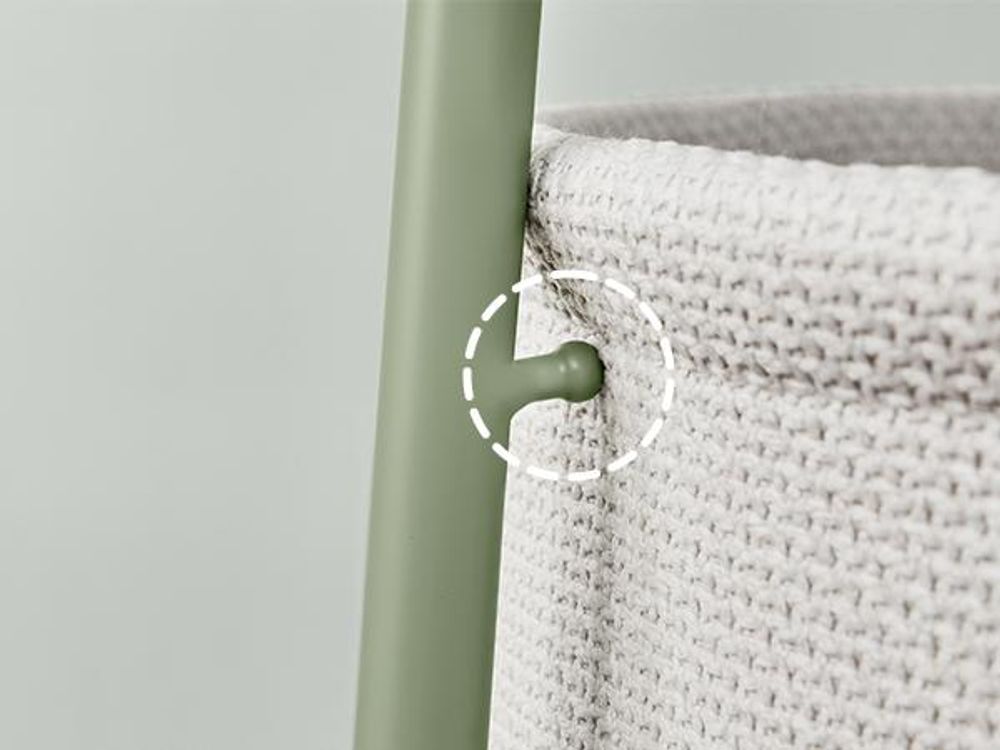 VASAGLE Beistelltisch, rund, mit Korb, Ø45 cm, Lorbeergrün-Cremeweiß