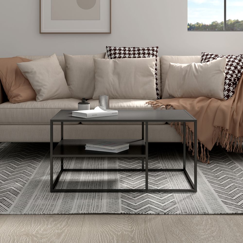Couchtisch 'Solund' Stahl 90 x 60 x 45 cm Schwarz
