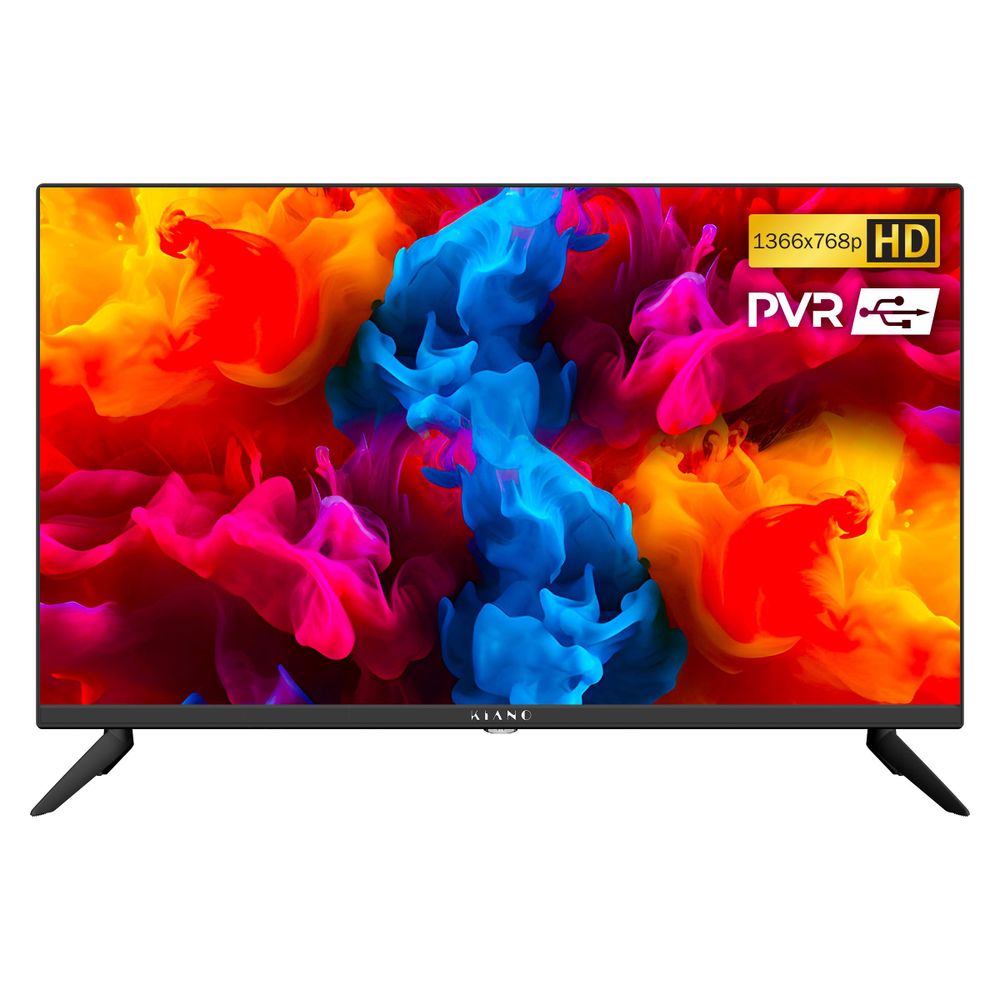 Kiano 32 Zoll LED Fernseher HD Ready - DVB-T2/S2 - 81,3 cm - Dolby Digital Plus - PVR USB Aufnahme - 3x HDMI - VESA 100x100 - Slim TV