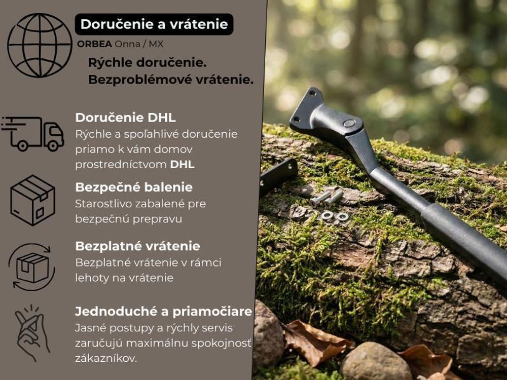 Stojan Orbea pro Onna a MX – originální zadní stojan s adaptérem, montážní sada v balení, černý