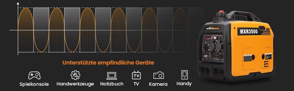 MaXpeedingrods 3000W 3300W Inverter Stromerzeuger Benzin Generator Notstromaggregat tragbar 21kg