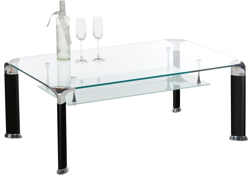 Alberto – Wohnzimmertisch mit Sicherheitsglas und Metallgestell