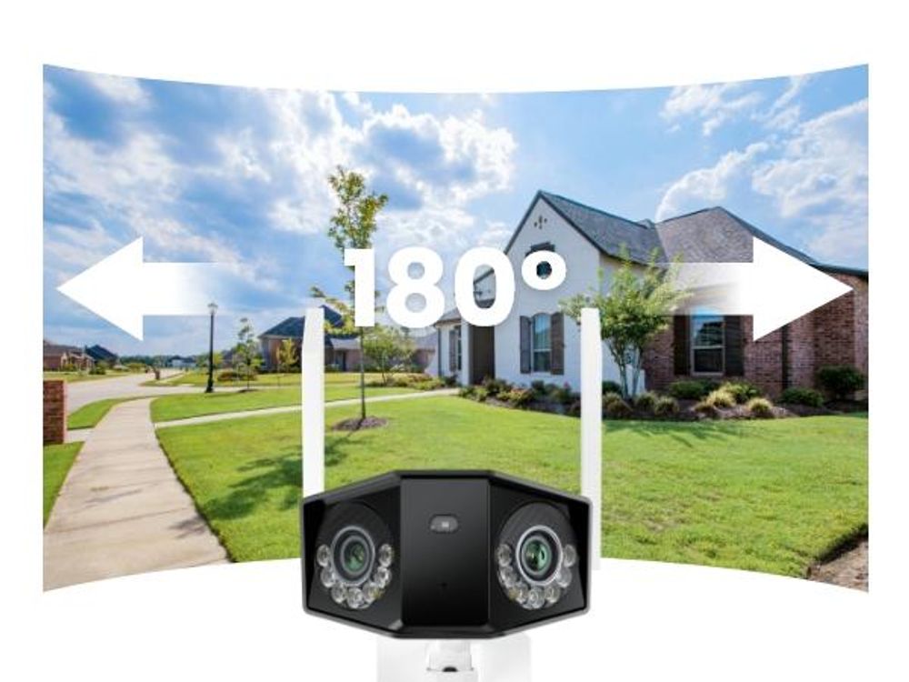 Reolink Duo 3 WiFi, 8K 16MP Plug-in Überwachungskamera für Aussen, 180° Ansicht, Dualband Wi-Fi 6, Farbnachtsicht