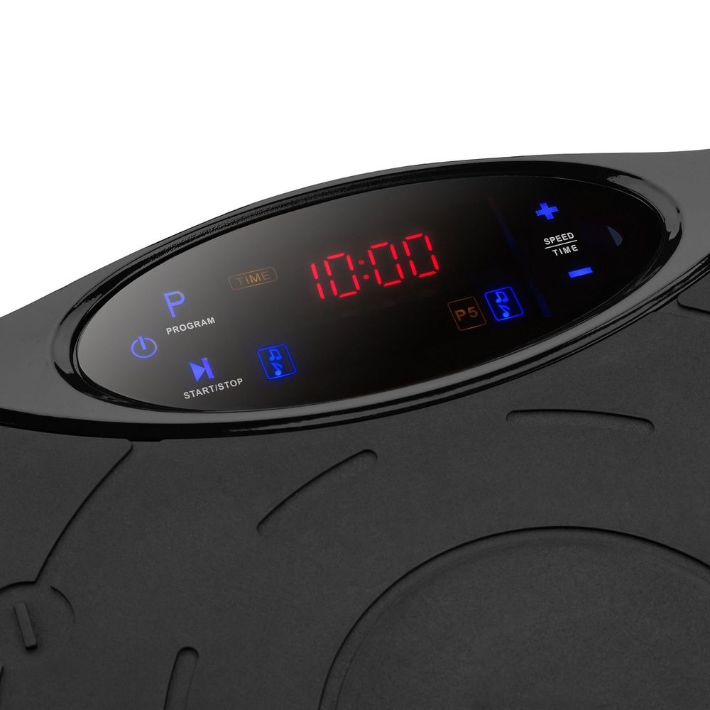 Nahaufnahme des Displays der Vibrationsplatte