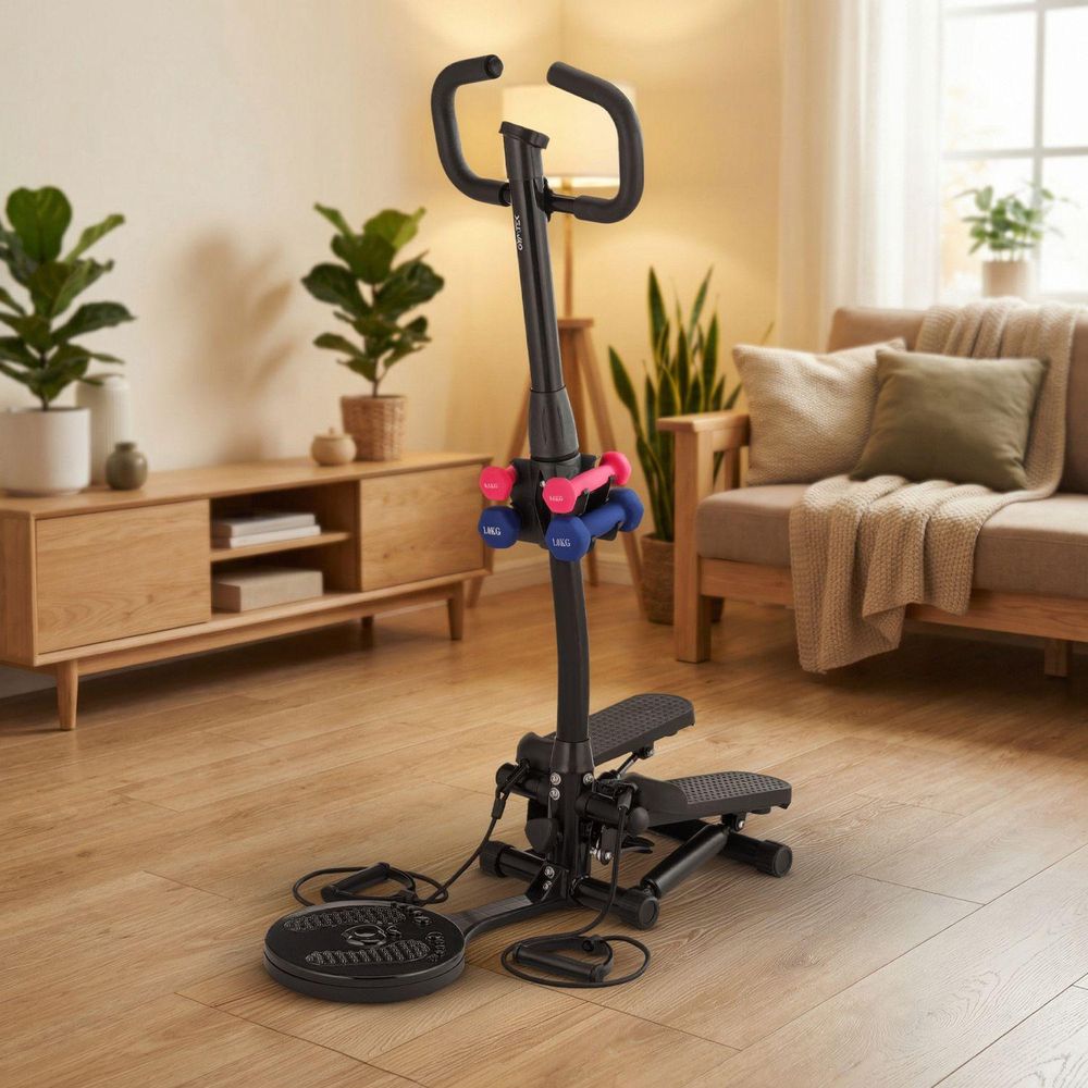Kompakter Stepper mit Twister-Platte für ein effektives Ganzkörpertraining zu Hause