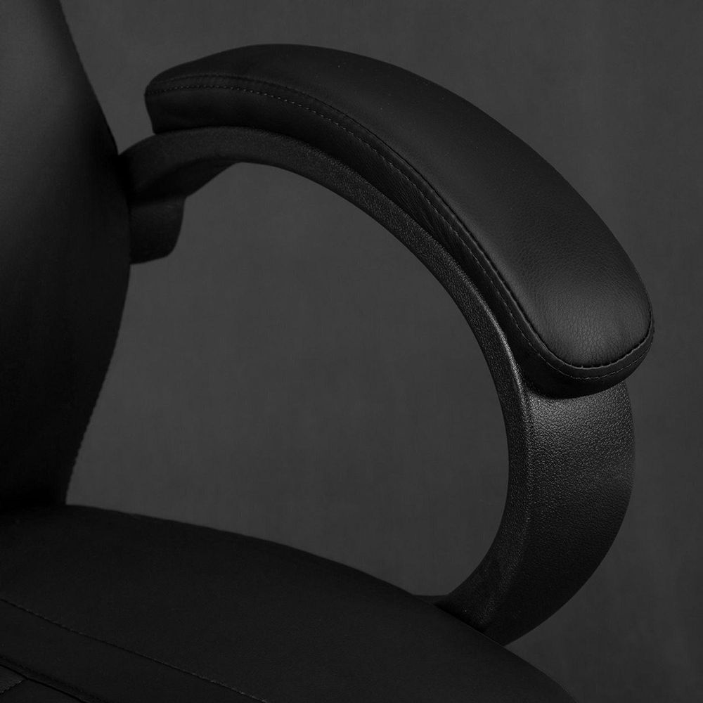 SENSE7 Prism Gaming Krzesło ze sztucznej skóry, czarne – ergonomiczne krzesło biurowe, krzesło do komputera, krzesło dla graczy, funkcja bujania, krzesło dla graczy, 120 kg