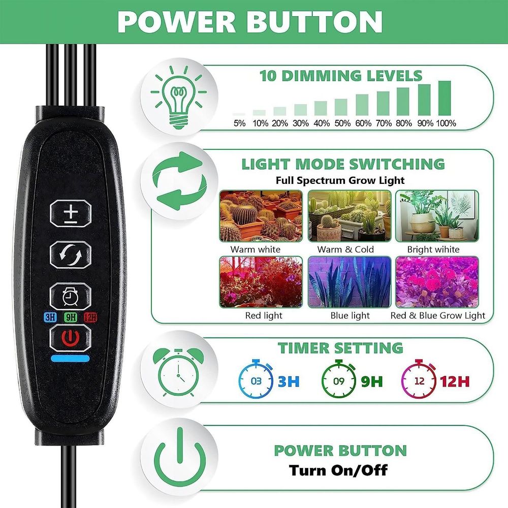 Wachstumslicht mit praktischer Timer-Funktion