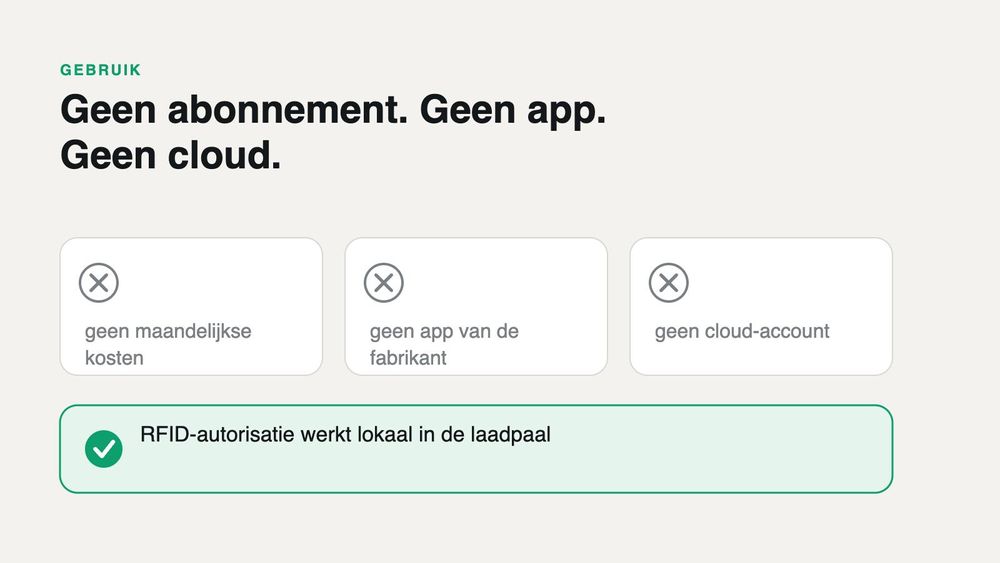 Geen abonnement, geen app, geen cloud – insteken en laden