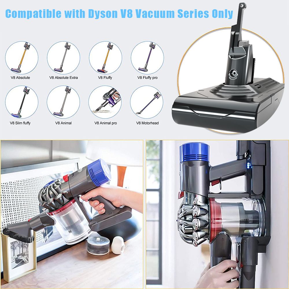 STANEW 21,6V, 4500mAh Li-ion Akku Ersatzakku für Dyson V8 SV10 Staubsauger, Ersatzakku für Dyson Akku V8 Absolute V8 Fluffy V8 Animal SV10, mit 2 Filtern