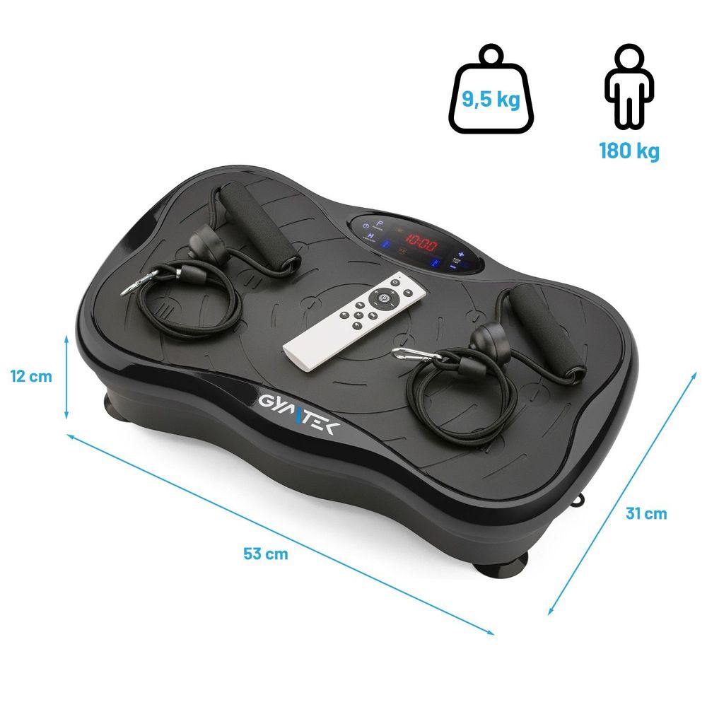 Produktinformationen Vibrationsplatte: 9,5 kg, max. 180 kg.