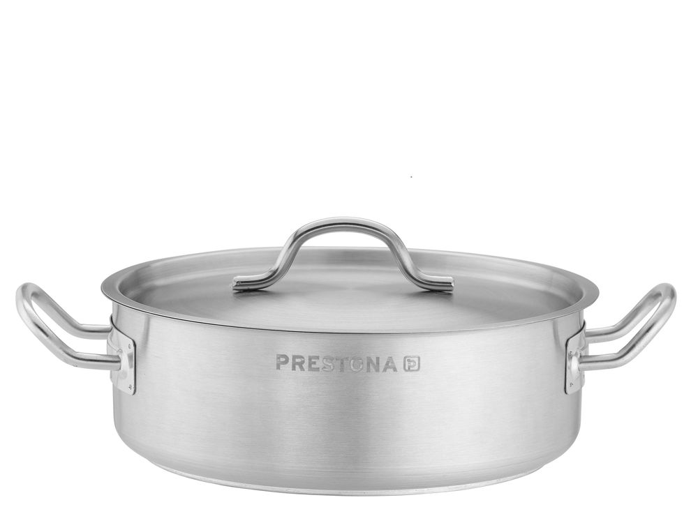 TECHNICA Niedriger Topf 2,2L | 20 cm | Edelstahldeckel | Edelstahl Induktion Kochtopf