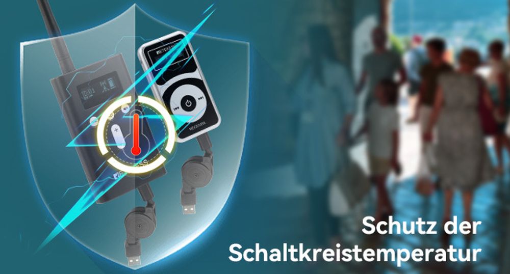 Retekess T130P Audio Tour Guide System, mit Headsets, Abgestufte Geräuschreduzierung, 160m, Lange Standby-Zeit 30H, 20 Empfänger, walkie talkie