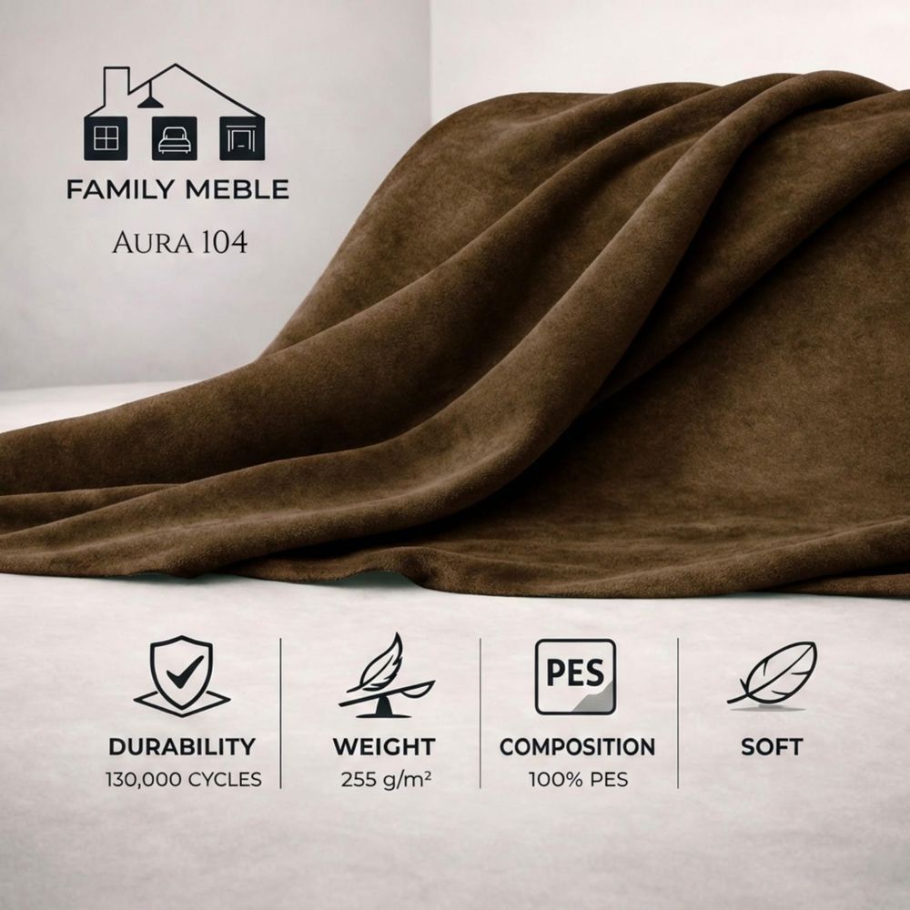 Zweisitzer-Sofa DIANA Royal – Gesteppte Rückenlehne, Velours in Braun, Family Meble