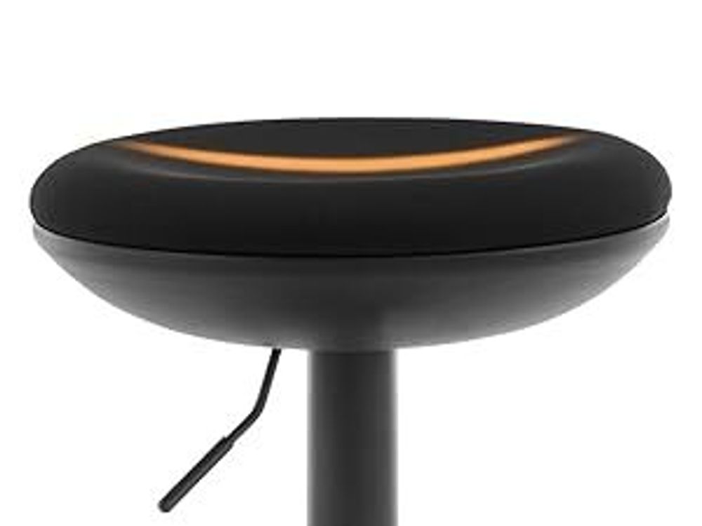 WOLTU Barhocker, höhenverstellbar drehbar, mit Fußstütze Metallgestell, Netzgewebe, Schwarz