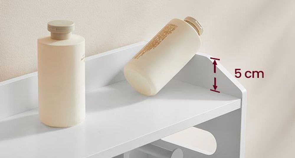 VASAGLE Badezimmerschrank, Badschrank platzsparend, Toilettenrollenhalter, Toilettenbürstenhalter, Schiebetüren, verstellbare Einlegeböden