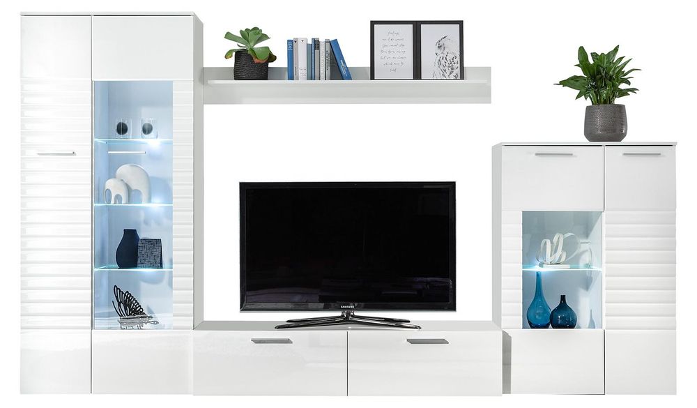 New Jersey I – Wohnwand mit LED-Beleuchtung und viel Stauraum