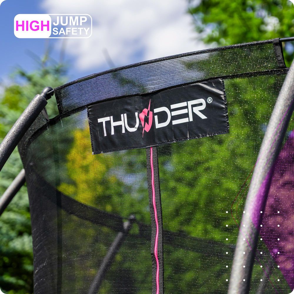 Thunder Gartentrampolin Ultra 140 cm 4,5 ft Innennetz 50 kg Rosa Schwarz