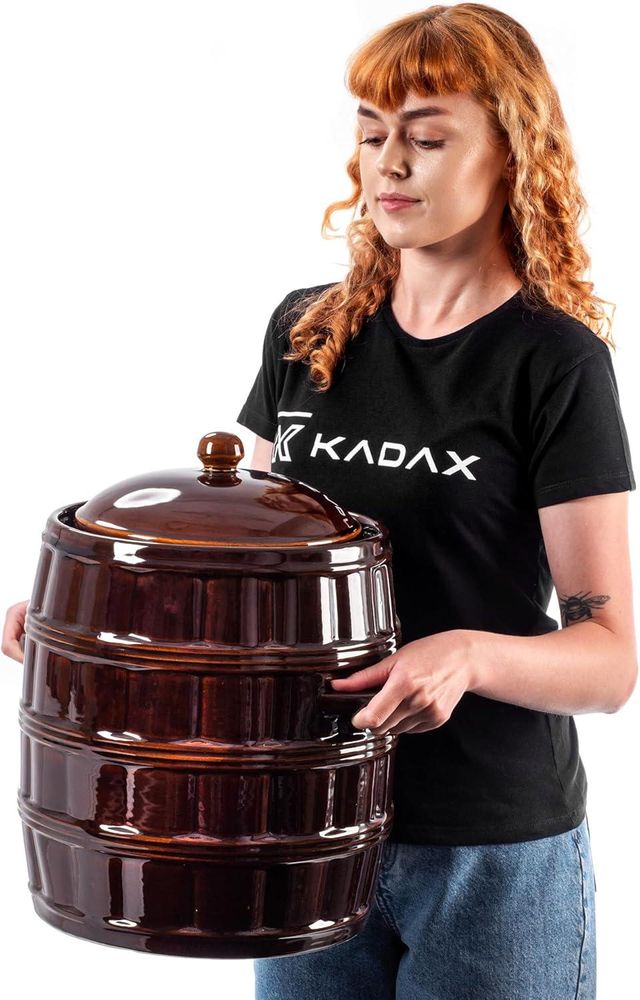 KADAX Gärbehälter "Helios", Keramiktopf mit Wasserrinne und Deckel, 25 L