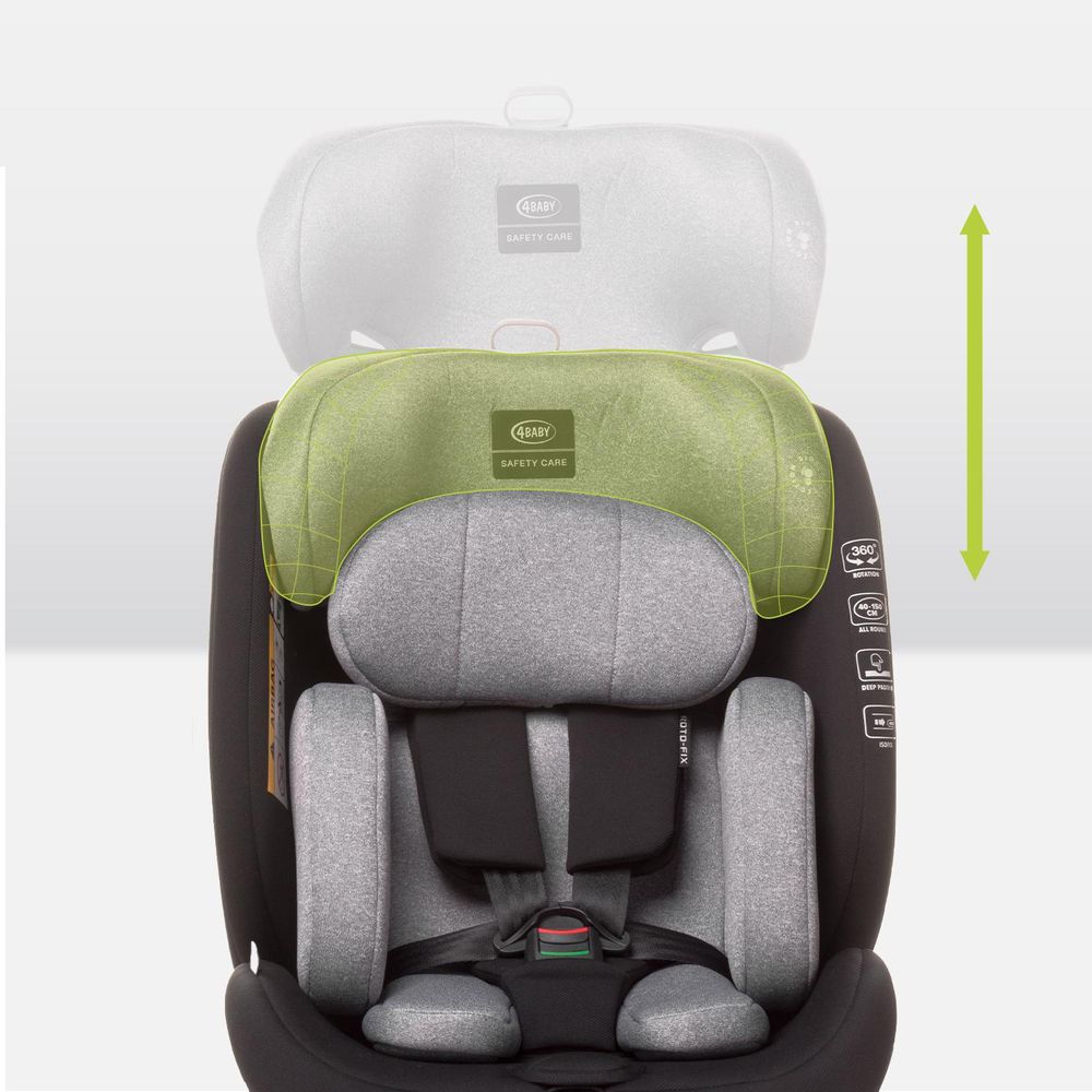 4Baby | Detská autosedačka - s 360-stupňovým otočným systémom Isofix, I-SIZE, 0-36 kg, 40-150 cm, otočená po smere jazdy aj proti smeru jazdy