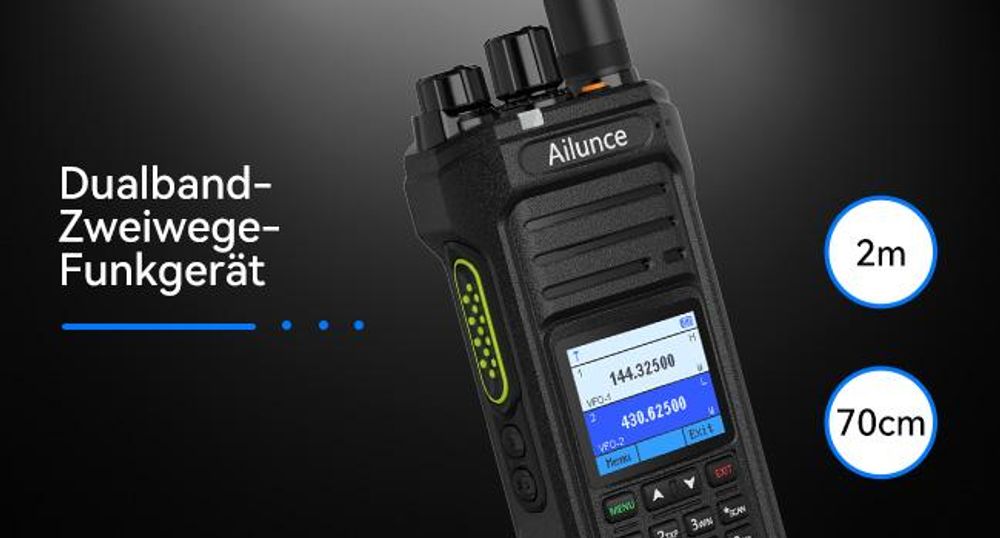 Retevis Ailunce HA1UV Funkgeräte, IP67 wasserdicht, 2800 mAh, Repeater-fähig, Walkie Talkie mit großer Reichweite Outdoor-Abenteuer Wandern