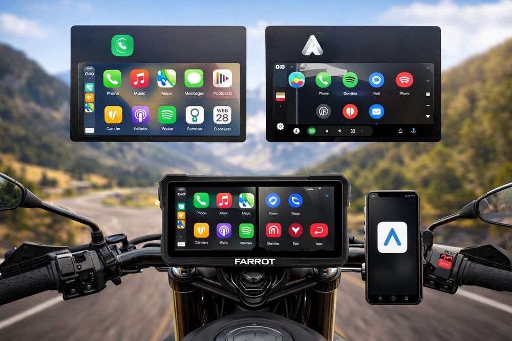 Alt: ekran motocyklowy FARROT M770 smart system nawigacja motocykl
