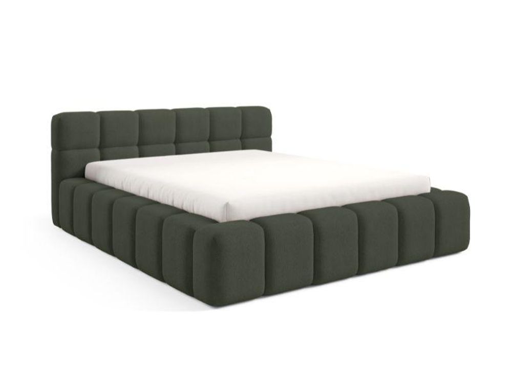 Dekori Polsterbett 180x200 NUBO PREMIUM Wolkenbett mit Bettkasten, Boucle Bett – Grün (Quelle 37)
