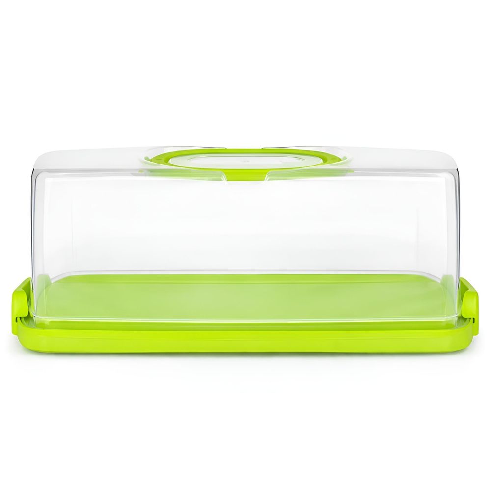 WELLHAUS Kuchenbehälter Grün 36 x 16 x 13,3 cm – Transportbox mit Deckel