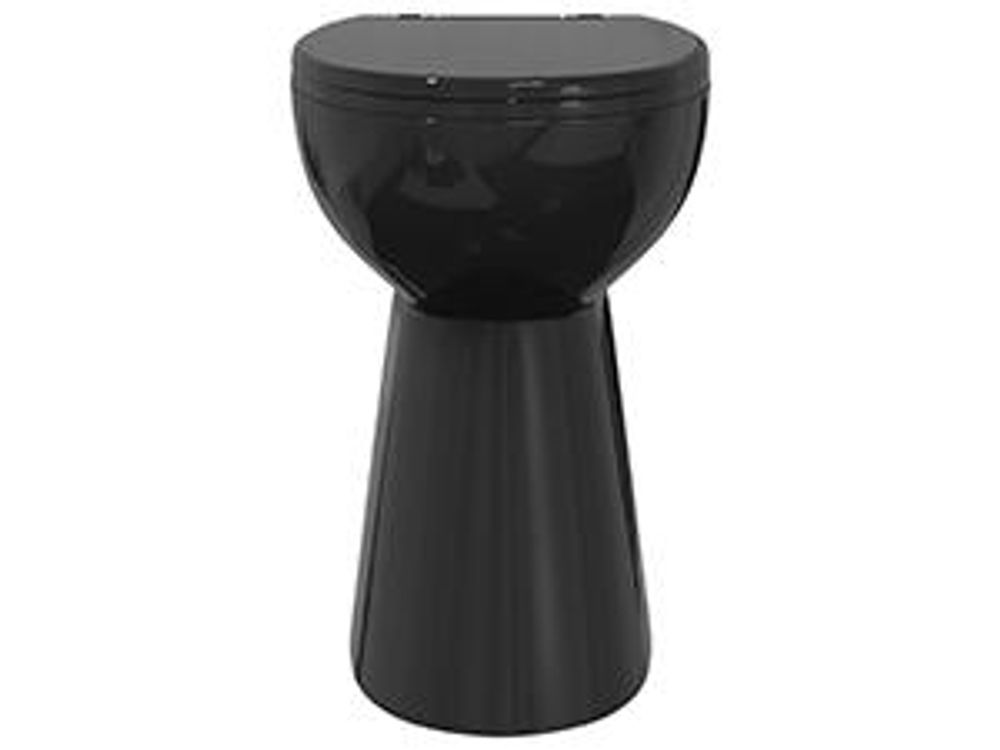 vidaXL WC senza bordo 7 cm altezza extra soft-close in Vetroceramica nero