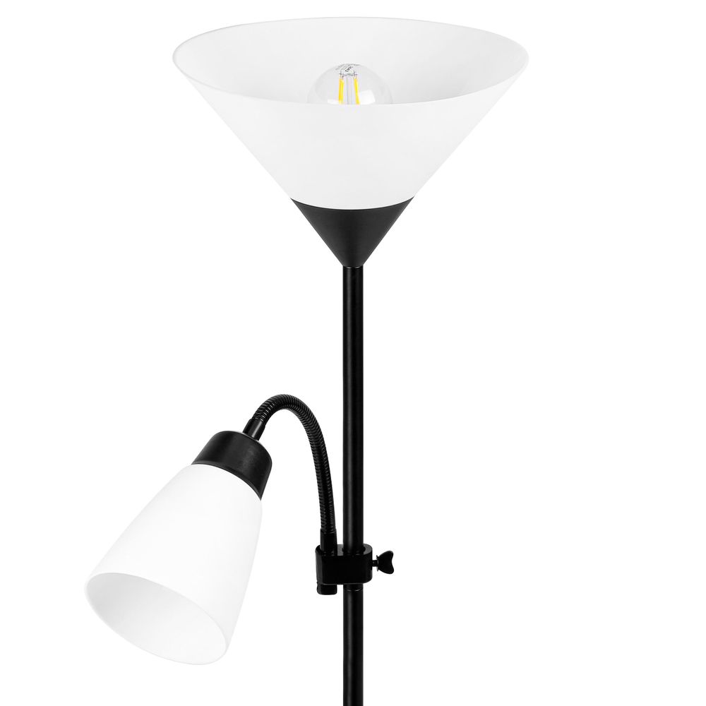 MasterLED Stehleuchte 180 cm Schwarz E27 E14 mit Leselampe