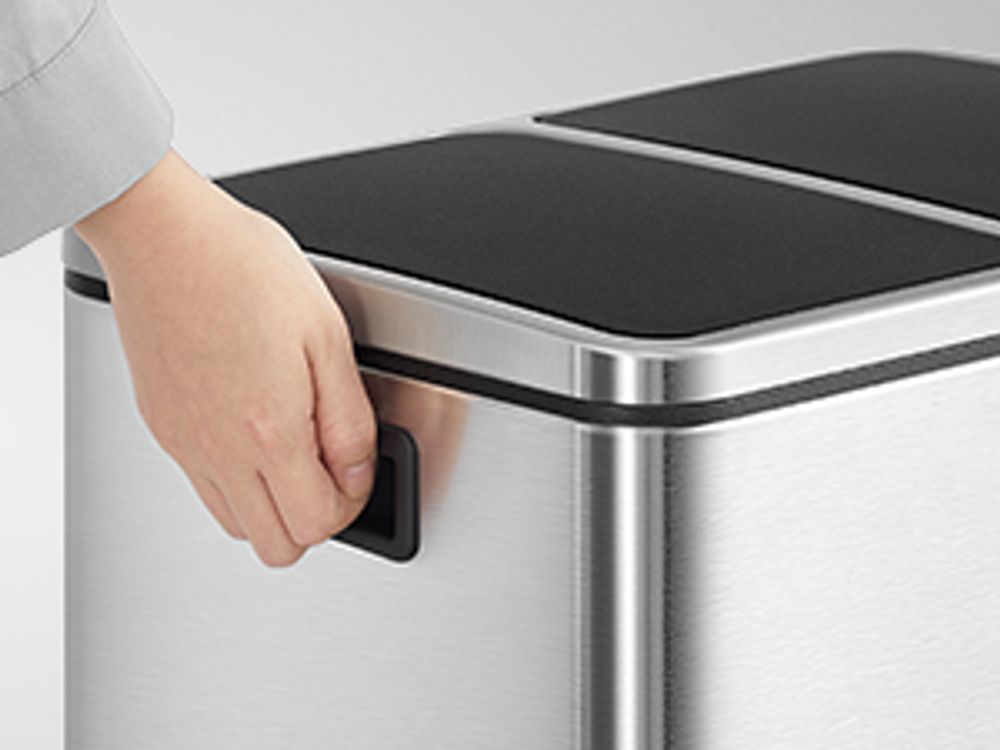 SONGMICS Mülleimer 30L Treteimer 2 x15L Edelstahl Abfalleimer mit Trennsysteme und 2 Inneneimer LTB30H