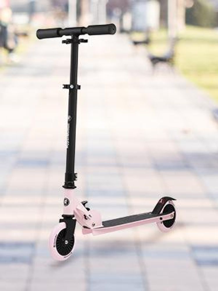 HyperMotion Kinder-Zweirad-Scooter – faltbar, höhenverstellbar, PolyurethanRäder, rosa