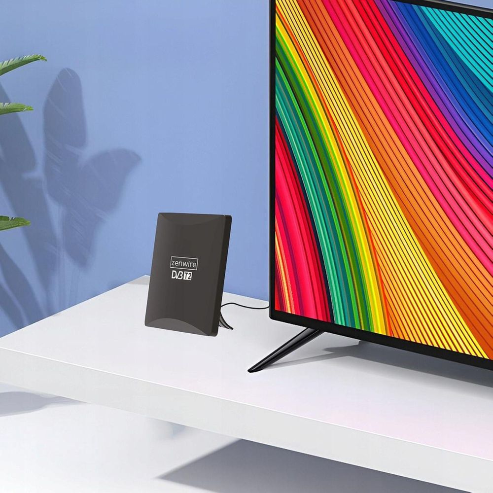 Antenna per televisione terrestre - DVB-T2 HEVC - 2in1 - antenna per esterni e interni - 4K