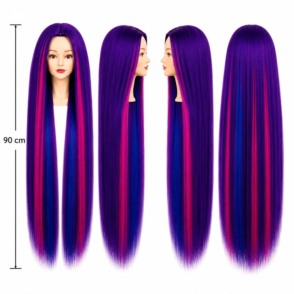 Tête à coiffer d'apprentissage Iza 90 cm cheveux thermiques + Trépied