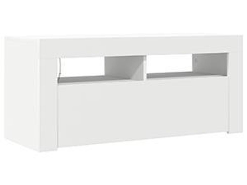 vidaXL TV-Schrank mit LED-Leuchten Weiß 90x35x40 cm
