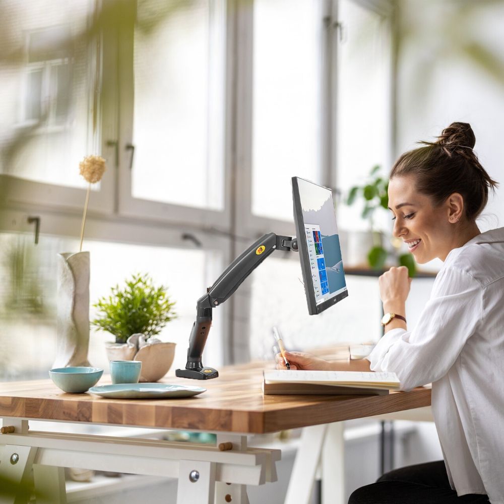 Monitorhalterung Monitor Halterung Schwenkarm Tisch Halter Bildschirm Ständer Schreibtischständer 17-27 Zoll 180° Drehungbar Max 9KG VESA 75/100 Retoo