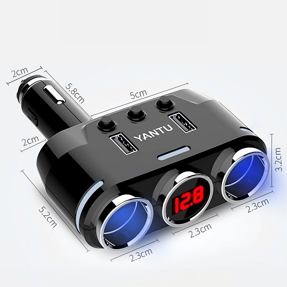 KFZ Auto 3 Steckdose Zigarettenanzünder Verteiler Adapter LED USB Ladegerät USB-Ladegerätadapter für Auto 100W 12V/24V Retoo