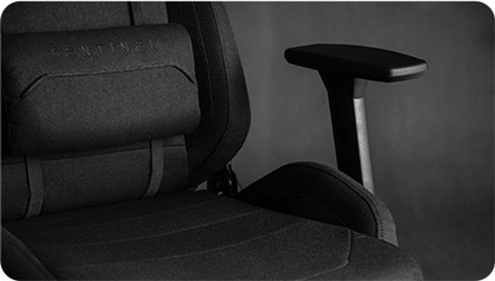 Fotel gamingowy SENSE7 Sentinel – ergonomiczny fotel biurowy z podłokietnikami 3D, pochyleniem 160°, funkcją kołysania, wyściółką HDE™, siłownikiem gazowym, nośność do 150 kg, kolor czarny