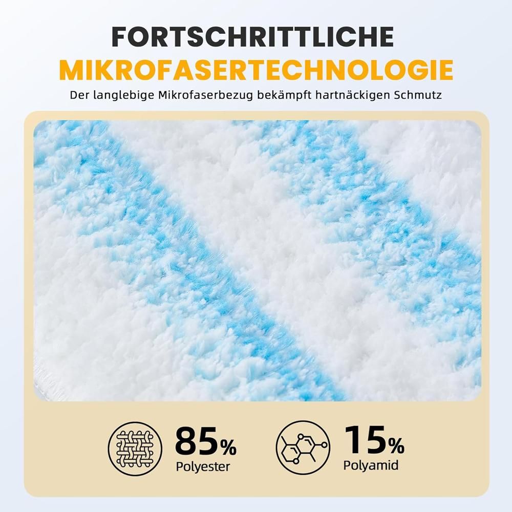 Juksun Wischmopp Ersatzbezüge 10 Stück für Vileda H2PrO Mikrofaser waschbar blau weiß wiederverwendbar Hartböden