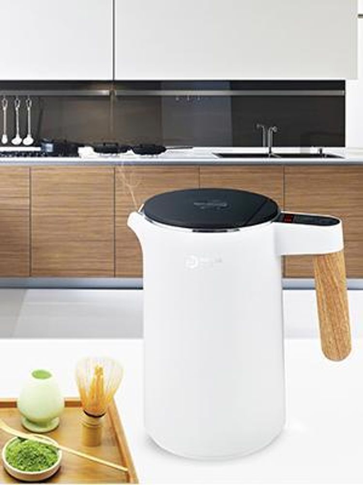 Balter Wasserkocher Edelstahl mit Temperatureinstellung 1,5L, 2200W, BPA-frei, LED-Display, Temperaturwahl 45°C-100°C, Abschaltautomatik, Weiß, Leise