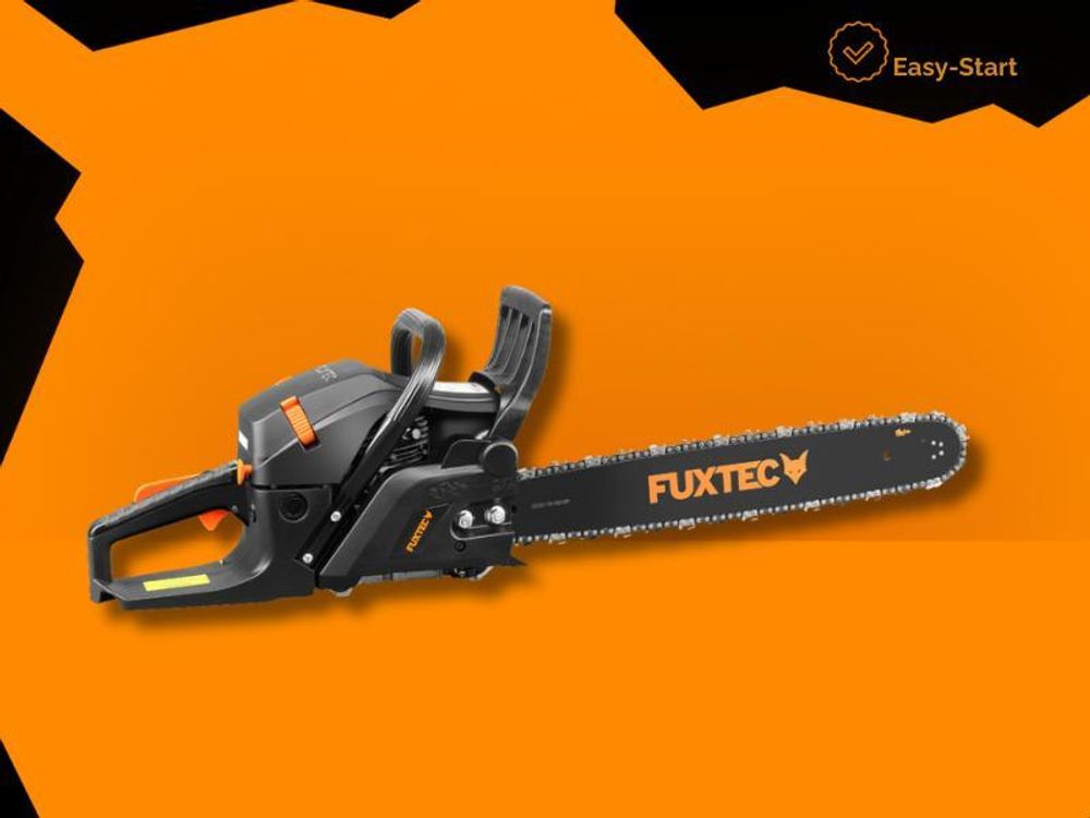 FUXTEC Benzin Kettensäge FX-KS262 - Black Edition  | Schwertlänge 60cm  | Schnittlänge 51cm| 5,2kg  | 61,5ccm  | 2-Takt  | 550ml  | 2,85kw