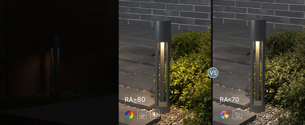 doporro Außenleuchte Wegeleuchten Außen, 10W LED Stehleuchte, 3000K Aussenleuchte Stehlampe, Außenpollerleuchte 70CM IP65 Sandgrau dunkel NeoForge